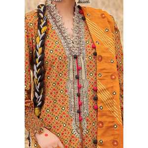 Traje de 3 Piezas sin Coser con Bordado Dorado Estampado para Mujer, Modelo CL-52640 - Product Image 6