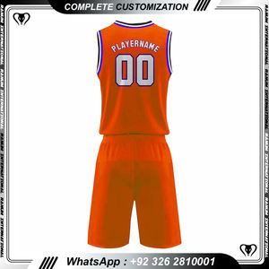 最新设计男士透气定制升华网眼团队篮球服 - Product Image 4