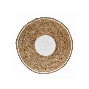 Ensemble de tapis rond tressé en jute biologique de haute qualité brodé à la main pour le salon et la chambre à coucher - Product Image 4