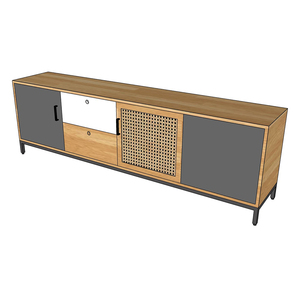 Modern Luxury 1.8m Rubberwood TV Stand with Iron Legs Contemporary Minimalist TV <b>Table</b> for Living Room KTV68085 - Product Image 4