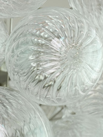 Lustre en forme de boule de verre prismatique de style rétro avec chaîne réglable pour villas, restaurants, bars. Lumière LED en forme de boule à bulles.