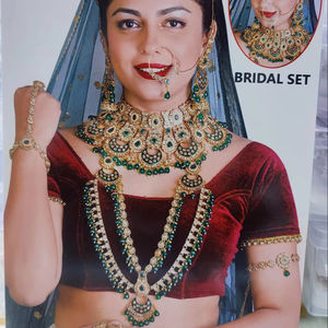 TRADITIONNEL & FANTAISIE ANTIQUE DESIGNER BIJOUX DE MARIÉE PLAQUÉ OR ET CZ ZIRCON ENSEMBLE DE COLLIER DE MARIAGE ET POUR FEMMES ET FILLE - Product Image 1