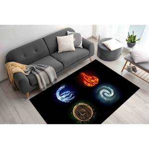 Tapis Quatre Éléments : Décoration Moderne pour Chambre d'Enfant, Tapis Imprimé Facile à Nettoyer, Tapis Fin Non Tissé - Product Image 4