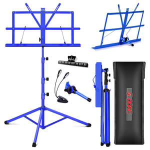 5 Core Music <b>Stand</b> Adjustable <b>Desktop</b> Book <b>Stands</b> Portable Sheet Holder All Metal Foldable Bookstand - Product Image 1