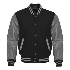 100% cuero original de alta calidad mangas de cuero personalizadas Letterman College CollegeBaseballjacket para hombres - Product Image 1