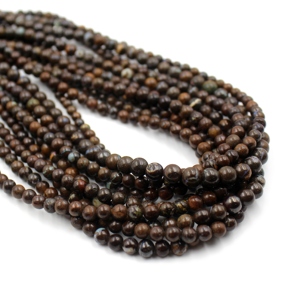 Cuentas Redondas Lisas de Ópalo Boulder Natural, Cuentas de Ópalo Boulder Australiano, Tamaño Aproximado de 6 mm 14 pulgadas - Product Image 3