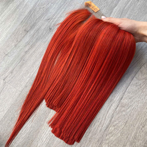 LINU Cajun Virgin Hair for Lace Front Long HD Double Drawn Vietnamese Bundles 250% Density <b>Rainbow</b>/Ginger for Lace Options - Product Image 4
