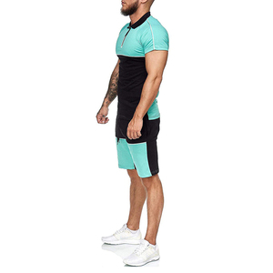 Ensemble jumeau décontracté pour hommes T-shirt à manches courtes et col rond Short uni avec demi-manches Logo personnalisé Vêtements de sport de fitness pour l'été - Product Image 6