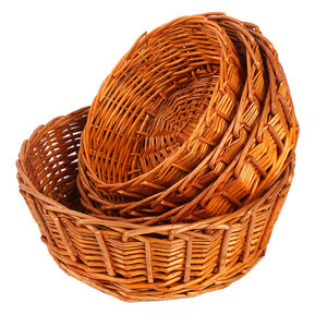 Nueva Cesta de Almacenamiento Tejida de Ratán Natural Moderna y Ecológica con Asa, Cesta Redonda Grande para Picnic, para Almacenamiento de Alimentos y Regalos - Product Image 1