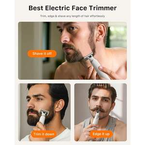 Tondeuse corporelle électrique étanche pour homme, rasoir indolore pour usage humide/sec avec lame en céramique, tondeuse tout-en-un pour corps et barbe - Product Image 4
