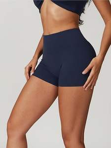 ชุดเล่นโยคะสีขาวสำหรับผู้หญิงชุดออกกำลังกายสองชิ้นเสื้อชั้นในพร้อมกางเกงขาสั้นไร้รอยต่อ - Product Image 5