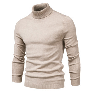 Nueva Sudadera de cuello alto para hombre, suéteres para hombre, suéteres informales con cuello de tortuga de Color sólido, calidad cálida, suéteres ajustados de cuello alto, suéter para hombre - Product Image 2