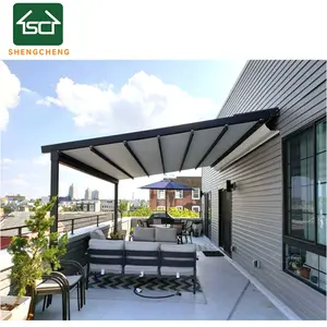 Outdoor Waterproof PVC Retractable Roof Pergola Awning System