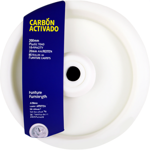 Roue de rechange en plastique de 200 mm avec capacité de charge de 1000 kg, diamètre d'axe de 20 mm, longueur de moyeu de 58 mm, roulettes BS pour meubles - Product Image 3