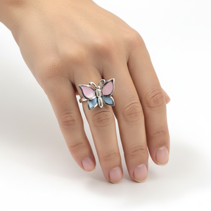Trendy 925 Sterling Silver Rhodium Plated <b>Open</b> <b>Ring</b> Zircon Butterfly with Invisible Setting Children's Party Gift <b>Ring</b> - Product Image 4