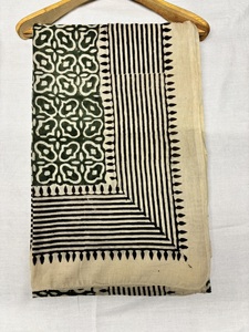 Couleur verte Imprimé Floral Bagru Dabu Naturel 100% Coton Couleur Végétale Sarongs Paréos Plage Couverture Ups Paréos Sarongs - Product Image 4