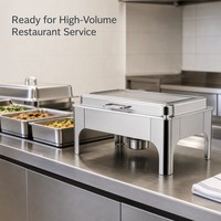 Chauffe-Plat Rectangulaire en Acier Inoxydable 9L pour Buffet, Brûleur à Combustible, Réchaud Alimentaire pour Hôtels de Luxe, Restaurants et Traiteurs - Vente en Gros