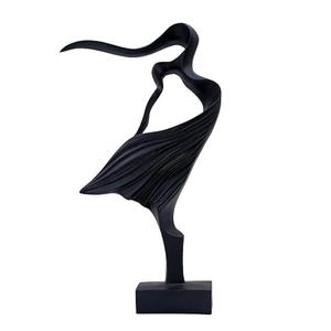 Mouvement de danseuse gracieuse, forme artistique fluide, parfait pour la décoration de maison de luxe. Sculpture abstraite moderne en résine noire inspirée de... - Product Image 2