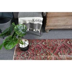 Tapis turc vintage rouge vert 3,1x6,1 pieds - Product Image 2