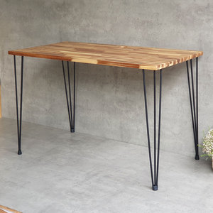 HBWD024 Wooden Computer <b>Desk</b> 120x60cm Tram Wood with Hairpin Legs and Iron Base Elegant 120x60cm Wooden <b>Workstation</b> - Product Image 3