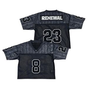 Camiseta de fútbol americano de malla, ropa de calle personalizada, Camiseta deportiva transpirable de gran tamaño estilo Hip Hop para hombres y mujeres - Product Image 1