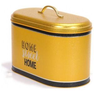 Home Sweet Home Boîte à pain en métal doré de 9,8 L avec poignée 178x338x200mm Stockage et récipient pour aliments - Product Image 3