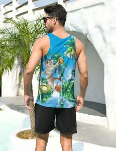 Manufacturer <b>Men</b> Boxy Cropped Quick Dry Ribbed Cotton Custom Print Logo Sleeveless Sleeve <b>Sport</b> Gym <b>Vest</b> Tank Top <b>Men</b> - Product Image 3