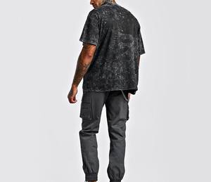 T-shirt Streetwear personnalisé imprimé graphique poids lourd 100% coton délavé à l'acide pour hommes coupe ample col rond T-Shirt pour hommes - Product Image 6