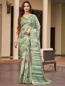 Magnifique Sarees en soie avec belle Pallu imprimée - Product Image 4
