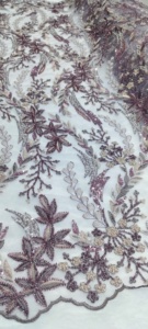 Nouveau tissu net importé de perles de travail manuel mis à jour pour la fabrication de robes de mariée tissu net à paillettes pour la vente à l'exportation - Product Image 6