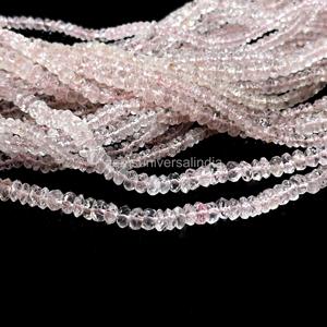 Perles rondes facettées en quartz rose naturel, pierres précieuses en quartz rose en vrac pour la fabrication de bijoux, fournitures par un fabricant indien - Product Image 2