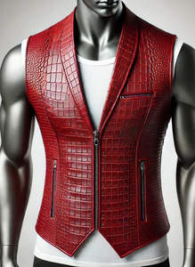 Gilet en cuir véritable vintage classique: une durabilité de base de mode classique élégance élégante intemporelle mode mat brillant - Product Image 2