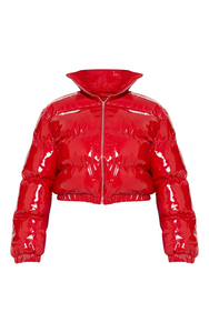OEM Custom logo Warm Shiny <b>Bubble</b> <b>Coats</b> Customized Long Sleeve Solid Zipper Pocket Short Women Puffer Jacket Winter Jacket - Product Image 5