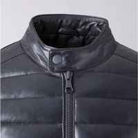 Blouson de moto classique personnalisable en cuir de vache et de mouton, matelassé horizontalement, avec fermeture éclair et capuche, grande taille, coupe-vent pour l'hiver