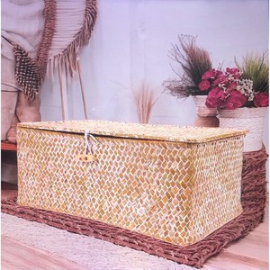 Ventre panier stockage boho chic panier de rangement tissé à la main jonc de mer durable décor à la maison cadeaux de pendaison de crémaillère - Product Image 2