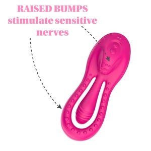 เครื่องสั่นแบบนั่งขี่ ดูดซับแรงสั่นสะเทือน พร้อมมอเตอร์คู่ กระตุ้นจุดจีและคลิตอริส ของเล่นทางเพศสำหรับผู้หญิง - Product Image 4