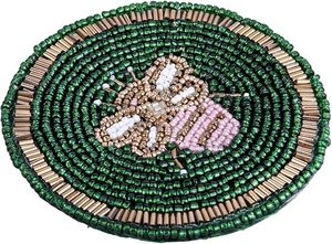 Best Theme Design Glass <b>Beads</b> Table <b>Coaster</b> Best for Parties and Other Functions Tableware Decorative Beast Design <b>Coaster</b> - Product Image 3