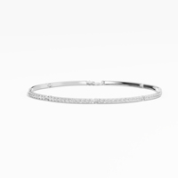Pulsera Clásica con Moissanita de Corte Brillante de 1.54 Ctw, Más Vendida, para Mujer, Plata de Ley 925, Bañada en Rodio/Oro de 14K