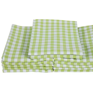 ผ้าขนหนูคอตตอนลายทางสำหรับห้องครัวผ้าคอตตอน100% แห้งเร็วและยั่งยืนสำหรับใช้ในบ้านเทคนิคการทอลายตารางสีฟ้า - Product Image 1