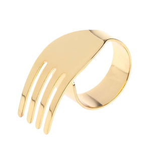 Rond de serviette en aluminium de qualité exclusive conception de feuille Produit de vente chaud Rond de serviette Produit le plus vendu - Product Image 5