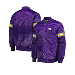 Chaqueta Universitaria Ligera de Satén para Hombre con Cuello Alto, Logotipo Frontal Personalizable, Chaqueta de Invierno Ecológica - MOQ Bajo, Más Vendida - Product Image 1