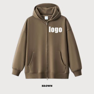 High Quality Custom Men's French Terry Pullover Sweatshirt Street-Wear Oversized Drop Shoulder <b>Hoodie</b> Solid Pattern - Product Image 1