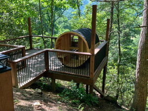 초대형 6피트 X 8피트 레드 시더 배럴 사우나 미국 창고 재고로 뒷마당에 바로 배송 가능 - Product Image 5