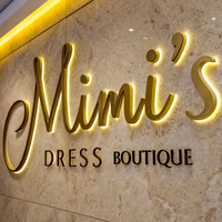Enseigne LED personnalisée, lettres en métal doré rétroéclairées, logo d'entreprise 3D illuminé, signalétique pour salon de coiffure, institut de beauté, mur intérieur