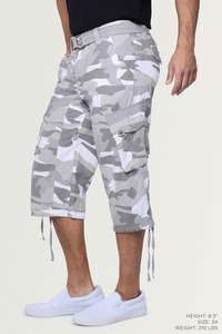 Gran oferta, pantalones cortos Cargo de secado rápido con estampado personalizado para hombre, pantalones cortos a rayas con bolsillo lateral utilitario para hombre - Product Image 3