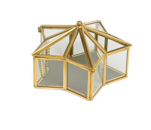 Joyero de cristal más vendido, diseño elegante, marco dorado, joyero de cristal de Metal, joyero caro, caja decorativa - Product Image 1