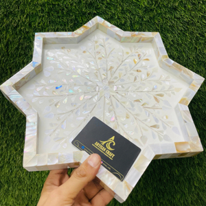 ม็อบม็อบแบบเป็นมิตรต่อสิ่งแวดล้อมถาดเสิร์ฟอาหารและขนมหวานอินเดียงานฝีมือจากเรซิน - Product Image 1