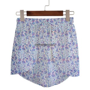 Shorts de Algodón con Estampado a Mano para Mujer, Ropa de Verano, Shorts de Algodón con Estampado a Bloques, Colección Playa para Chicas, Estilo Baby Doll - Product Image 3