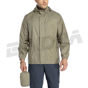 Chaqueta de lluvia de diseño personalizado para hombre, impermeable, Softshell, abrigo cortavientos ligero, impermeable con capucha para exteriores, ropa de viaje informal - Product Image 4