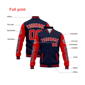 Veste universitaire personnalisée MCACVJ-203 performance laine cuir tissu col montant broderie décoration avant logo conçu pour les athlètes - Product Image 2